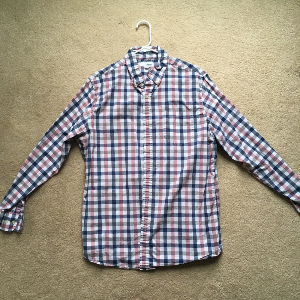 Checkered square button down